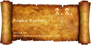 Komka Kornél névjegykártya