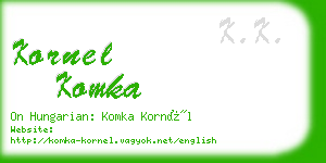 kornel komka business card